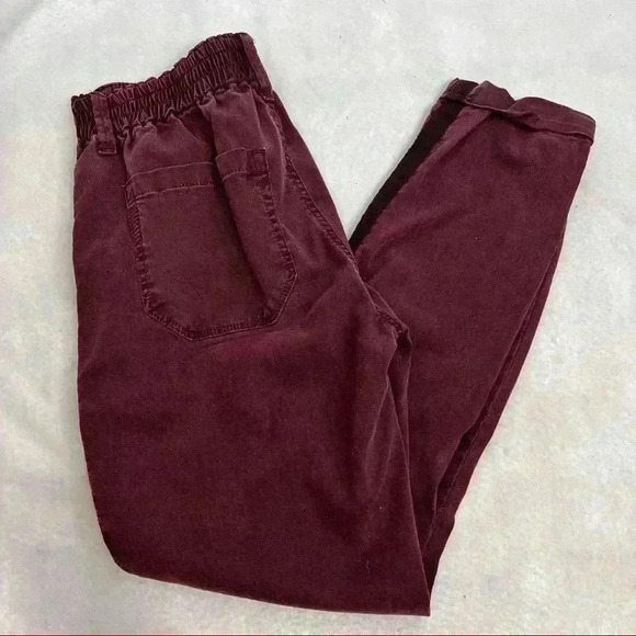PAIGE Christy Pant Off Duty High Rise Pant Grosgrain Side Size 27 Deep Berry - Picture 8 of 14